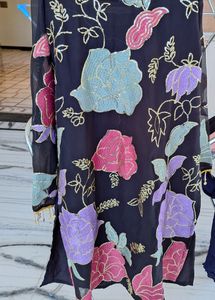 ⚫️ Garara Set Full Embroidered With Bottom Dupata