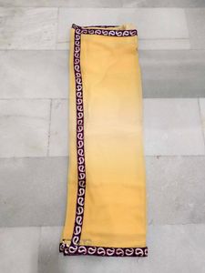 Elegant Yellow Saree with Border used only once