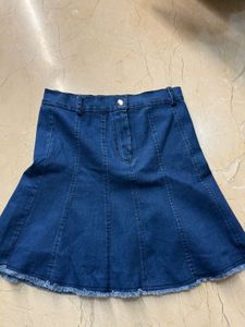 Flared Denim Mini Skirt