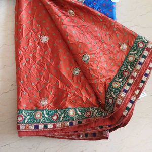 Bandini Print Pure Satin Silk Zari Saree wt Blouse