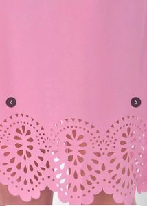 Chic Pink Midi Dress with Cutout Hem