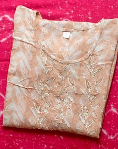 Elegant Embroidered Kurta ✨peach colour