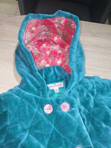 Turquoise Velvet Quilted Jacket