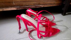 Stunning Red Strappy High Heels