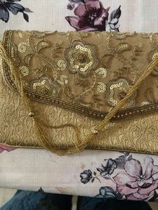 Embellished Gold Clutch Bag
