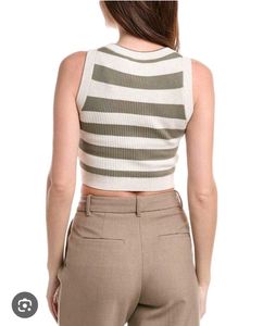 Striped Cropped Knit Tank Top