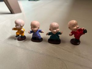 Set of 4 Cute Monk Figurines