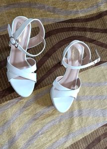 White Platform Stiletto Sandals