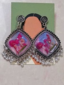 Boho Resin Floral Drop Earrings