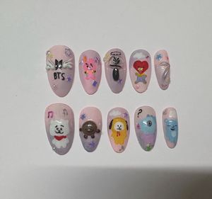 Custom BTS Character Nail Art Set