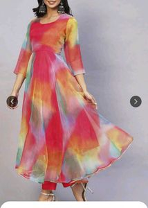 Vibrant Tie-Dye Kurta Set with Dupatta