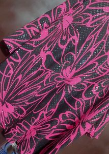 Pink💕 &amp; Black Floral Printed Top For 50 Bust