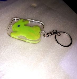 Cute Green Bunny Keychain