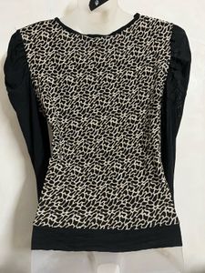 Chic Leopard Print Cowl Neck Top