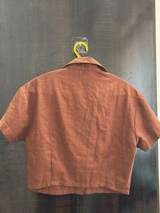 Brown Crop Top with Pockets