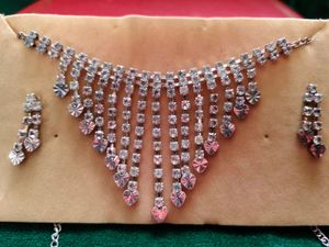 Sparkling Waterfall Necklace &amp; Earrings Set