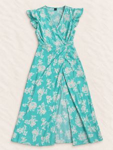 🌊Floral Wrap Midi Dress 🌸