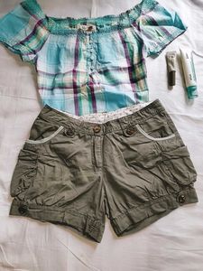 olive green cargo shorts