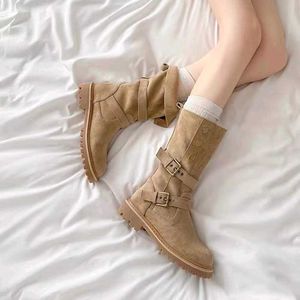 High Barrel Maillard Retro Boots for Women