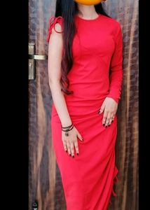 Red Solid Dress
