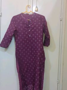 Purple Mandrain Collar Anouk Kurti