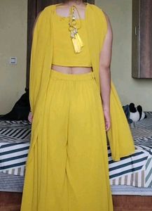 Beautiful Yellow Sequin Sharara Set