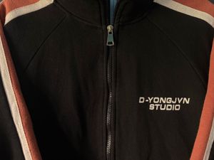 Black Zip-Up Track Jacket Casual wear