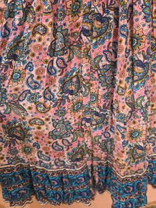 Pink Blue Paisley Maxi Dress | Full Length |