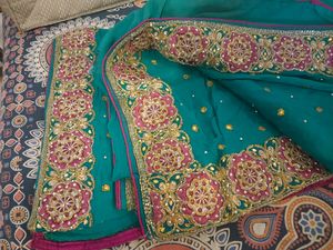 Heavy Butta Work Saree With All Over Patch