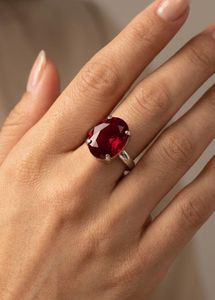 New Elegant Oval Red Stone Ring