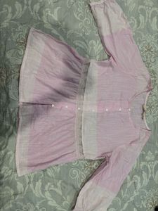 Pink Lace Detail Cotton top 🎀