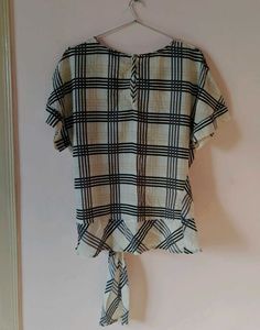 Chic Plaid Tie-Front Top