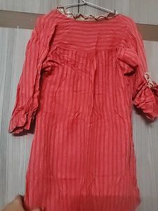 Red Apple Cut embellished Short Kurti