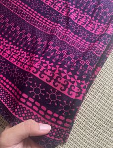 Purple and Pink Patterned Stretchable Kurta