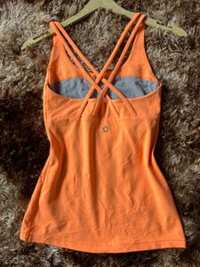 Orange Criss-Cross Strap Tank Top
