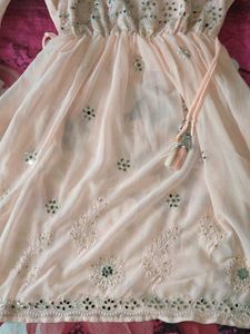 Peach Embellished Sarara suit set