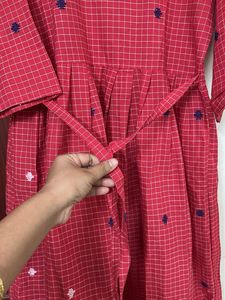 Ethnic Dress with Checked Pattern