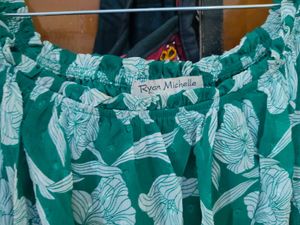Green Floral Print Tiered Dress