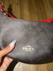 Coach Monogram Crescent Shoulder Bag