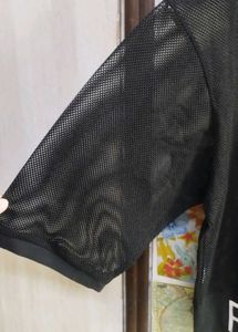 Black Mesh Hoodie "Rock It Babe"