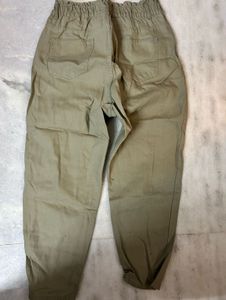 Olive Green Paperbag Waist Pants