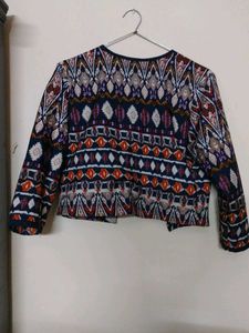 Patterned Cropped Jacket
