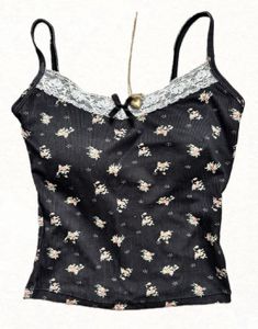Floral Lace Trim Cami Top