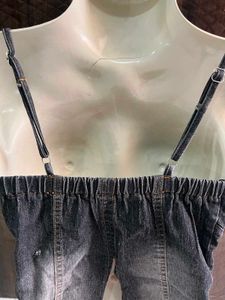 Distressed Denim Corset Top