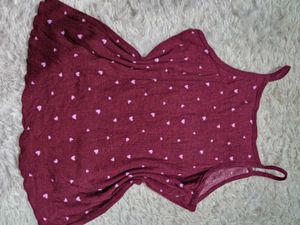 Cute Heart Print Pajama Top