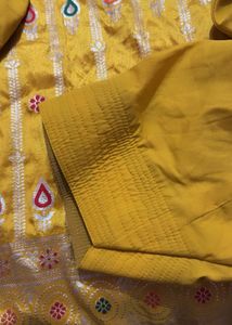 Vibrant Yellow Embroidered Suit 3 piece