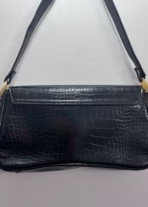 Chic Croc Embossed Shoulder Bag
