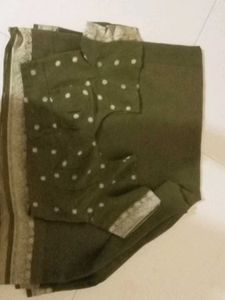 Olive Green Saree with Blouse