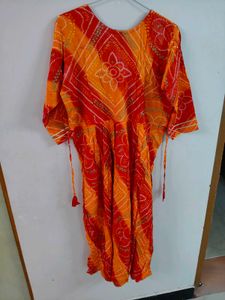 Ethnic Orange Printed Kurta