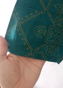 Teal Kurta with Golden Print